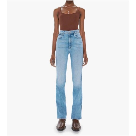 NWT Mother High-Waist Smokin' Double Heel Raw Hem Bootcut Jeans in County Line - Picture 1 of 10